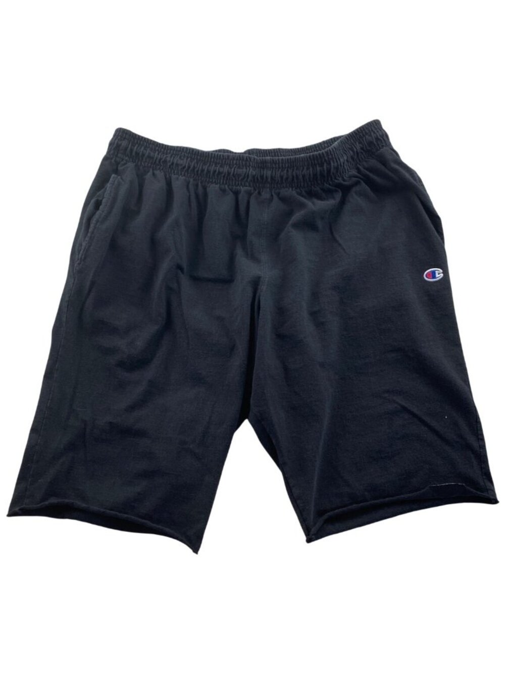 Champion Mens Athletic Shorts Size XL Black Pull On Elastic Waist Raw Hem Casual
